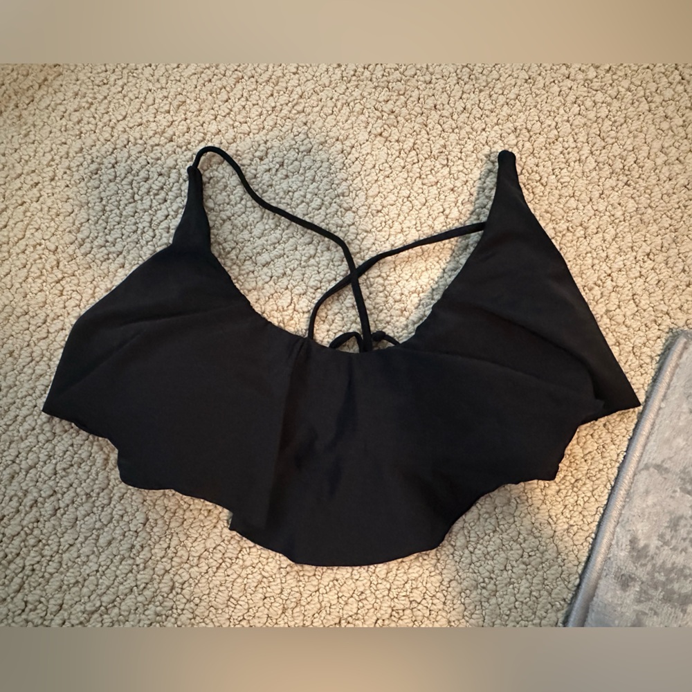 Xhilaration Black Ruffle Bikini Top